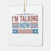 トランプ・カマラディベートを大統領の話す セラミックオーナメント (左)