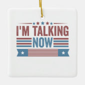 トランプ・カマラディベートを大統領の話す セラミックオーナメント (正面)