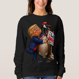 トランプ+ガチョウ+抱擁+アメリカ+湖+政治 スウェットシャツ