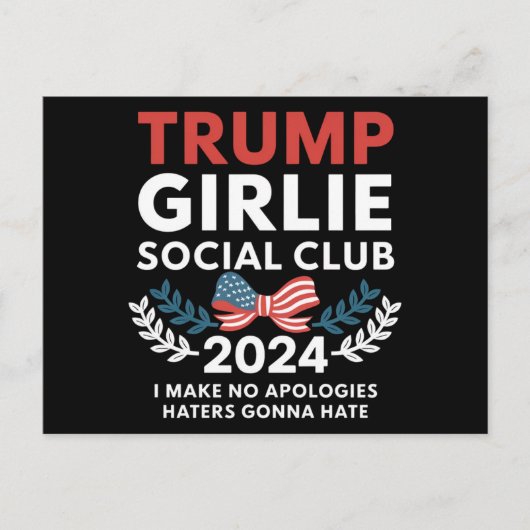 トランプ ガーリー コケット ソーシャル クラブ リボン 選挙 ポストカード (正面)