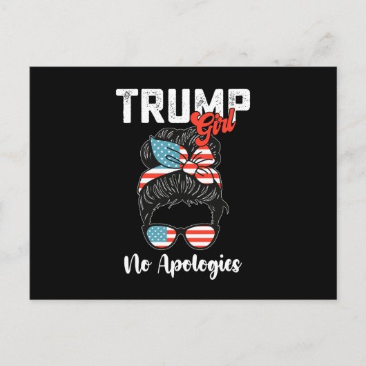 トランプ・ガール・ノー謝罪大統領の選挙 ポストカード (正面)