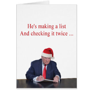 トランプ・クリスマス:彼はリストを作っている