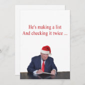 トランプ・クリスマス:彼はリストを作っている シーズンカード (正面/裏面)