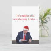 トランプ・クリスマス:彼はリストを作っている シーズンカード (スタンド正面)