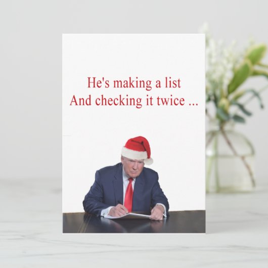 トランプ・クリスマス:彼はリストを作っている シーズンカード (スタンド正面)