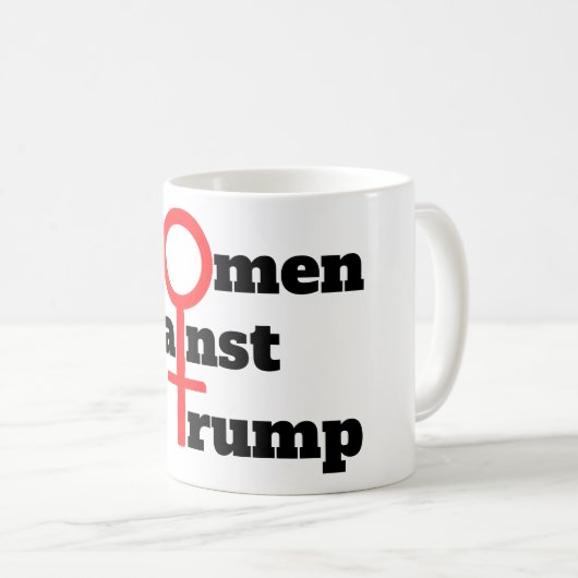 トランプ・コーヒー・マグに反対する女性 コーヒーマグカップ (正面右)