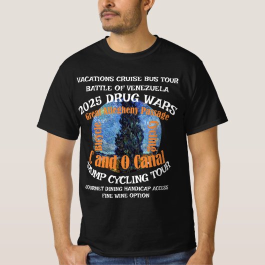 トランプ サイクリング FW FV HG 自転車 ツアー C&O運河 Tシャツ (正面)