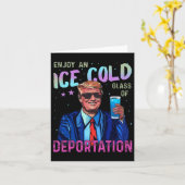 トランプ サポート 氷のジョーク 強制送還の冷たいグラスを楽しむ カード (黄色い花)