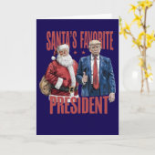 トランプ サンタのお気に入りの大統領 クリスマスカード カード (黄色い花)