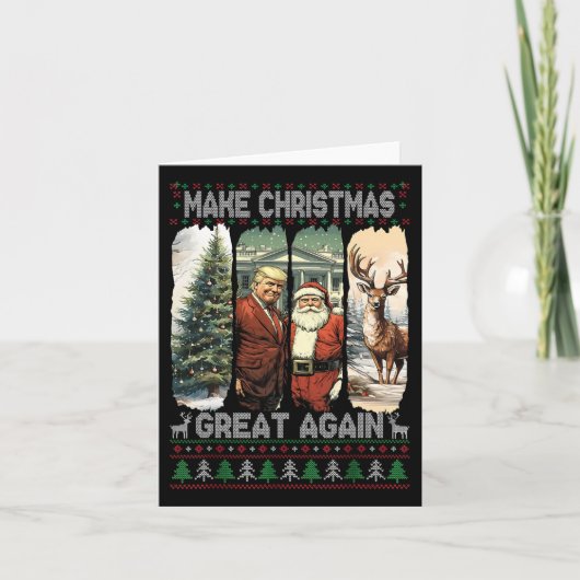 トランプ・サンタクロース第47代大統領Make Christmas 素晴らし Ag カード (正面)