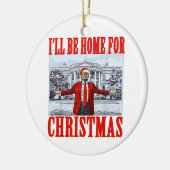 トランプ・サンタハット | クリスマスに家に帰る セラミックオーナメント (左)
