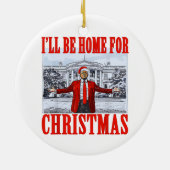 トランプ・サンタハット | クリスマスに家に帰る セラミックオーナメント (裏面)