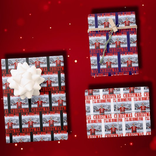 トランプ・サンタハット | クリスマスに家に帰る ラッピングペーパーシート
