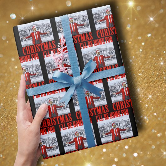 トランプ・サンタハット | クリスマスに家に帰る ラッピングペーパー