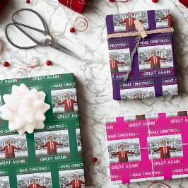 トランプ・サンタハット | トランプが再びクリスマスを素晴らし作る ラッピングペーパーシート