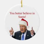 トランプ:サンタ信じでは良い! セラミックオーナメント (裏面)