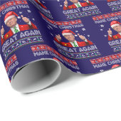 トランプ サンタ帽子 クリスマスを再び偉大に ラッピングペーパー (ロールコーナー)