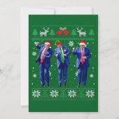 トランプ サンタ帽子 ダンス 緑 クリスマスカード (正面)