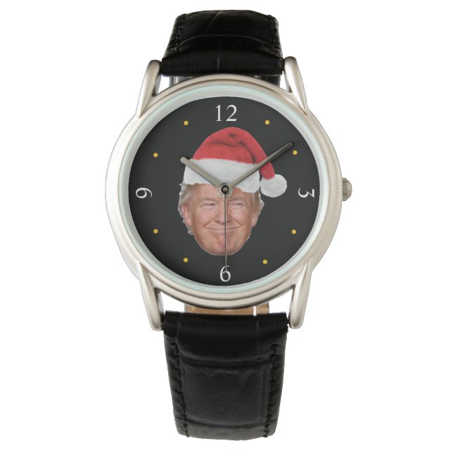 トランプ サンタ帽子: 愛国的なクリスマス デザイン 腕時計 (正面)