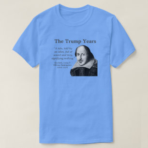 トランプ,シェイクスピア引用文,青 Tシャツ