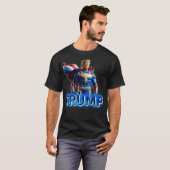 トランプ・スーパーヒーロー:愛国心あふれるデザイン 2025 Tシャツ (正面フル)