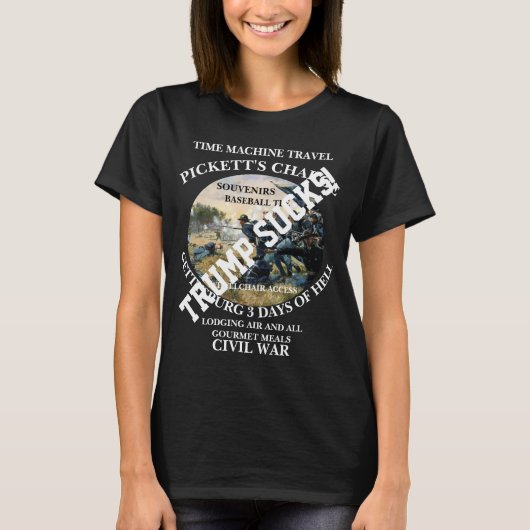 トランプ タイムマシン 旅行 ゲティスバーグの戦い Tシャツ (正面)