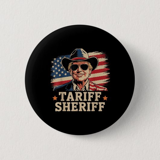 トランプ・タリフ関税保安官トランプ・タリ大統領 缶バッジ (正面)