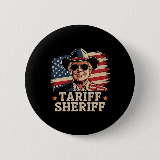 トランプ・タリフ関税保安官トランプ・タリ大統領 缶バッジ (正面)