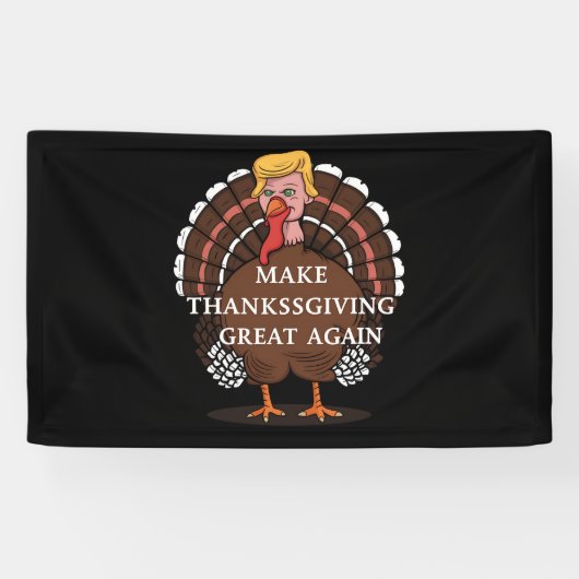 トランプ・ターキー2024 感謝祭を再び偉大に 横断幕 (横)