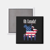 トランプ・ダンス大統領地図Oh Canada米国国旗 マグネット (正面/裏面)