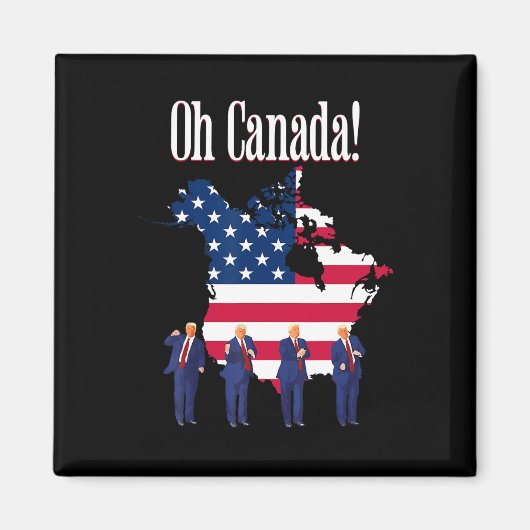 トランプ・ダンス大統領地図Oh Canada米国国旗 マグネット (正面)