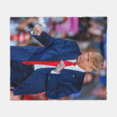 トランプ ダンス おもしろい フリースブランケット (正面(横))
