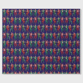 トランプ・ダンス | トランプサンタハット踊りクリスマス ラッピングペーパー (フラット)