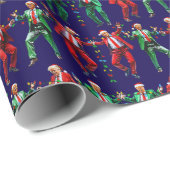 トランプ・ダンス | トランプサンタハット踊りクリスマス ラッピングペーパー (ロールコーナー)