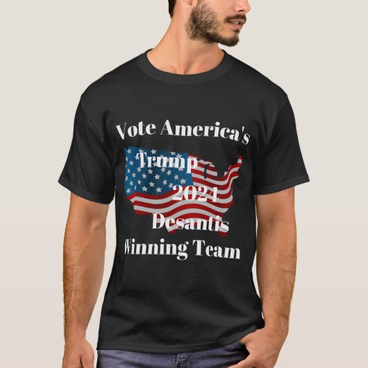 トランプ・デサンティス投票2024 Tシャツ (正面)