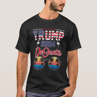 トランプ・デサンティス2024レトロアメリカ国旗Flamingo S Tシャツ