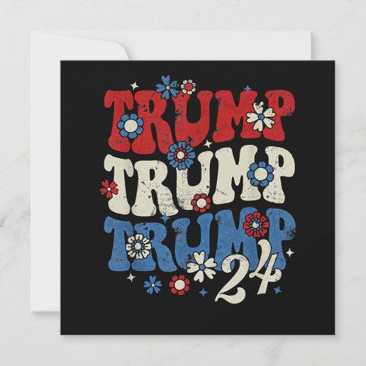 トランプ トランプ トランプ 2024 レトロ 招待状 (正面)