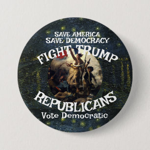 トランプ・ナズ!共和党員がアメリカで民主党に投票 缶バッジ
