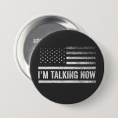 トランプ・ハリスの議論を大統領の話す 缶バッジ (正面&裏面)