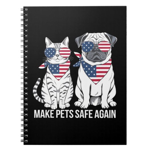 トランプ ハリス討論 犬 猫 ペットを再び安全に ノートブック (正面)