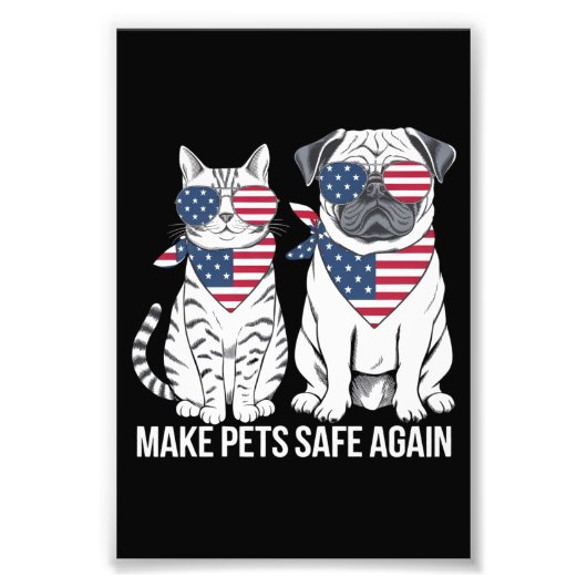 トランプ ハリス討論 犬 猫 ペットを再び安全に フォトプリント            (正面)