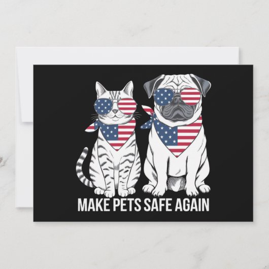 トランプ ハリス討論 犬 猫 ペットを再び安全に 招待状 (正面)