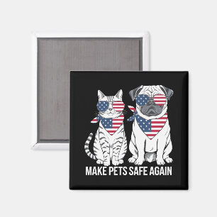 トランプ ハリス 討論 ペットを再び安全に 犬 猫 マグネット