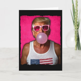 トランプ・バブルガム・ピンクサングラス・USAフラグ・面白い カード