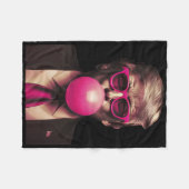 トランプ・バブルガム フリースブランケット (正面(横))