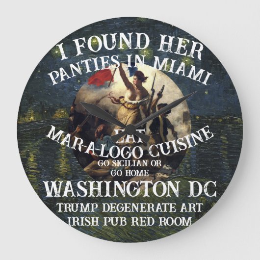 トランプ パンティーズ マイアミ カトリック教会 白 ラージ壁時計 (正面)