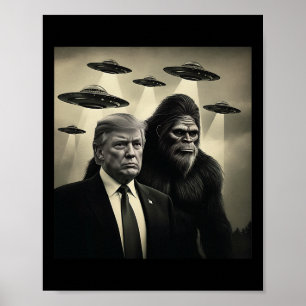 トランプ ビッグフット UFO エイリアン遭遇 陰謀 面白い ポスター