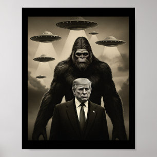 トランプ ビッグフット UFO エイリアン 遭遇 侵略 未確認航空現象 楽しい ポスター