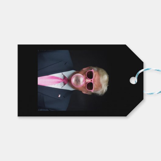 トランプ ピンク 風船ガム 大統領 47 アメリカ ギフトタグ (正面(横))