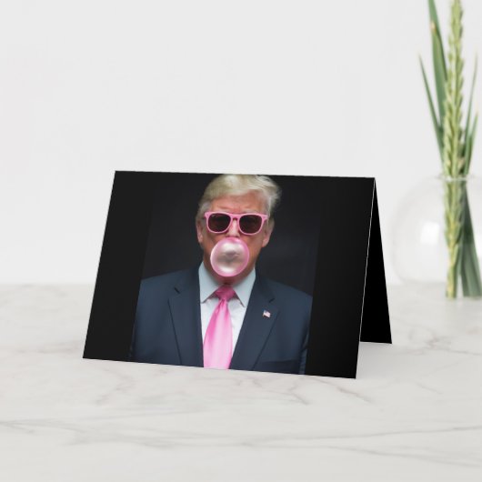 トランプ ピンク 風船ガム 大統領 47 USA サンキューカード (正面)